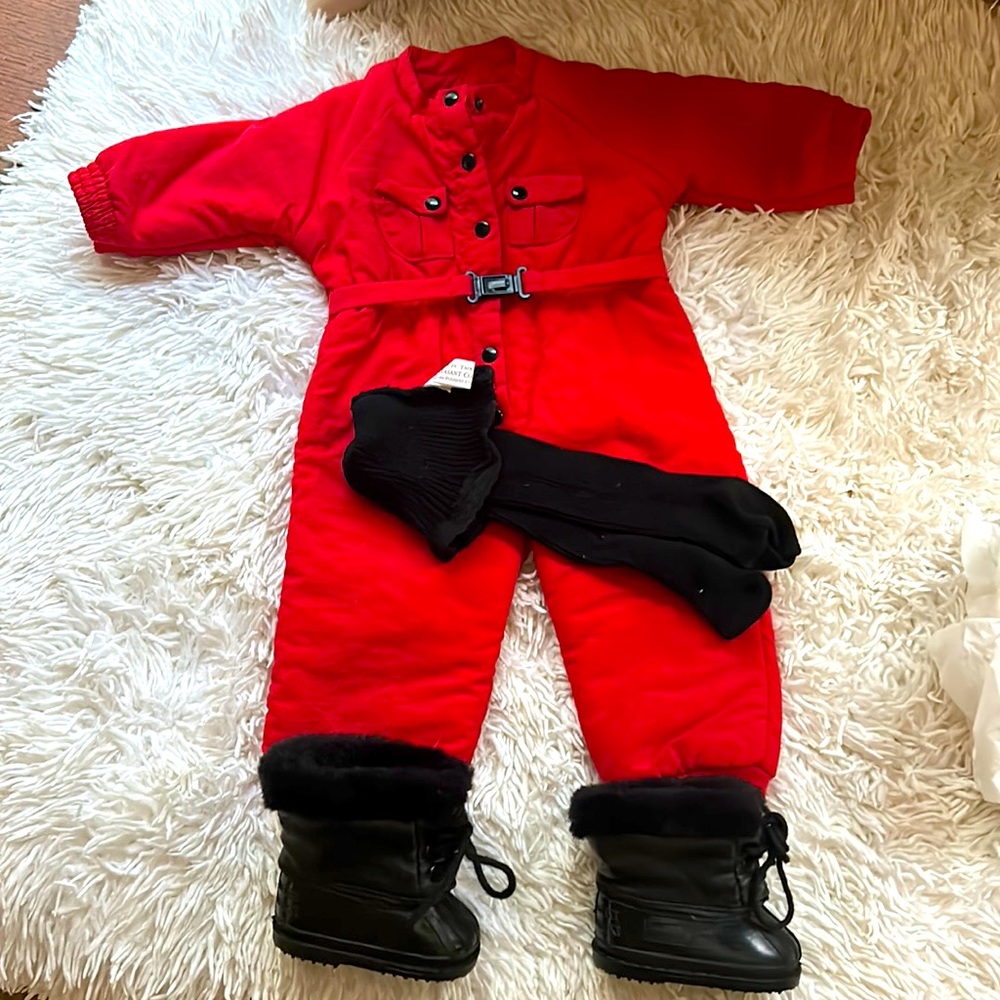 American girl snow suit 1997 with winter boots and black tights